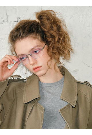 frameless blue glasses