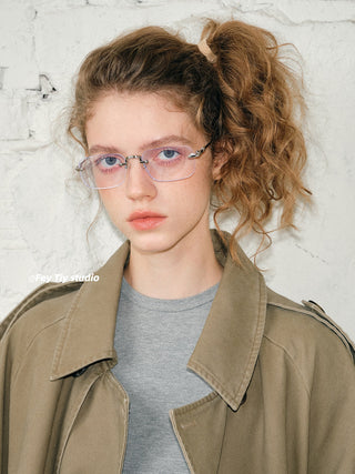 frameless blue glasses
