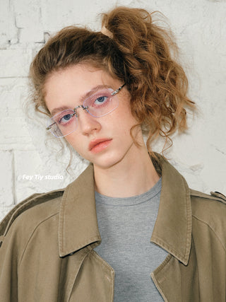 frameless blue glasses