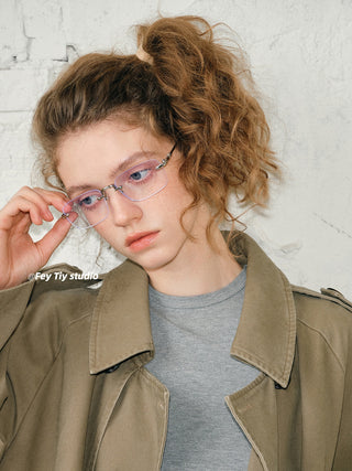 frameless blue glasses