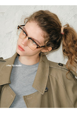 hawksbill half-rim glasses