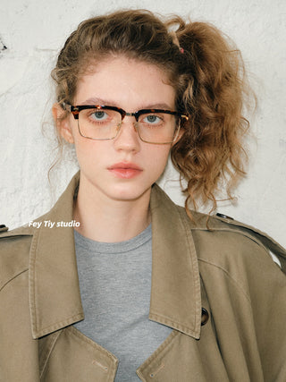 hawksbill half-rim glasses