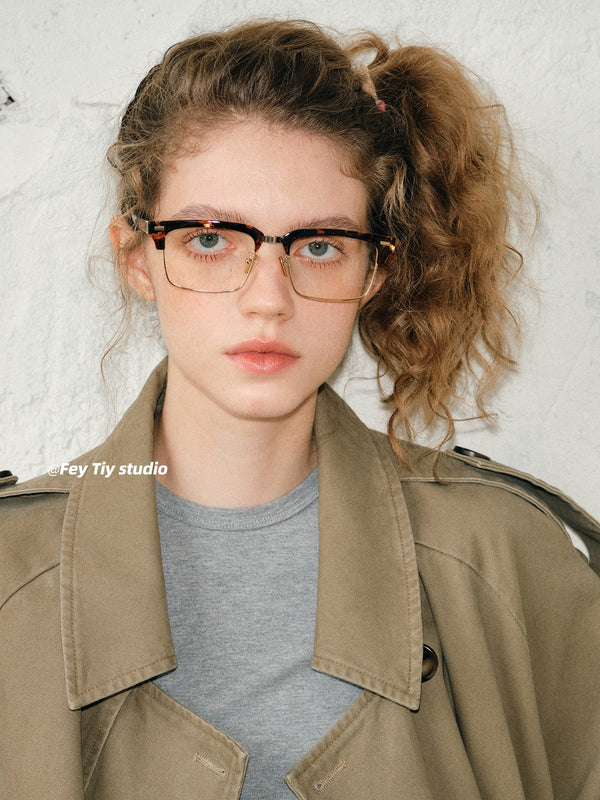 hawksbill half-rim glasses
