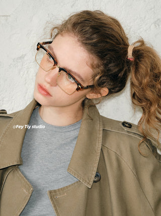 hawksbill half-rim glasses