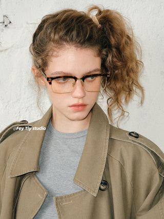 hawksbill half-rim glasses
