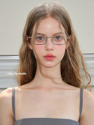 silver rectangular glasses
