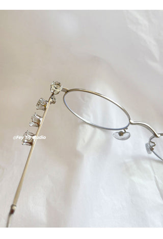 diamond silver glasses