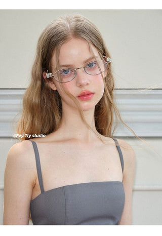 diamond silver glasses