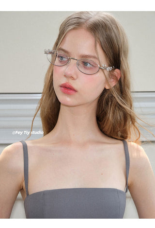 diamond silver glasses