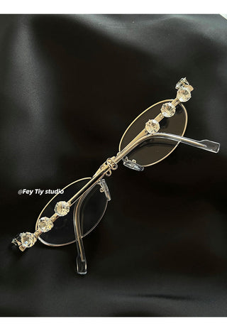 diamond silver glasses