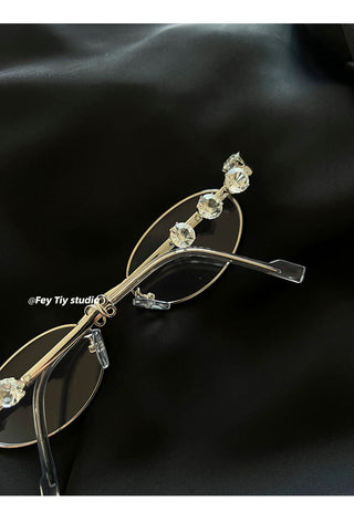 diamond silver glasses