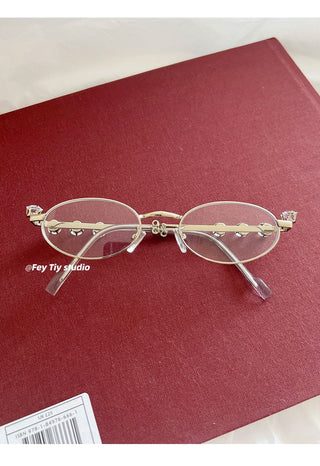 diamond silver glasses