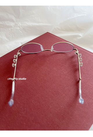 diamond silver glasses
