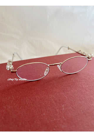 diamond silver glasses