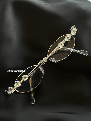diamond silver glasses