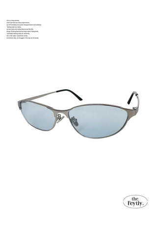 blue cat-eye sunglasses