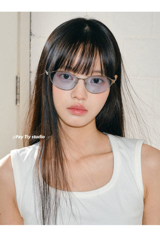 blue cat-eye sunglasses