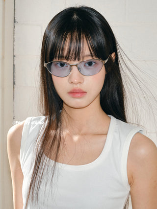 blue cat-eye sunglasses