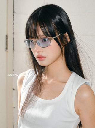 blue cat-eye sunglasses