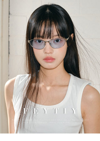 blue cat-eye sunglasses