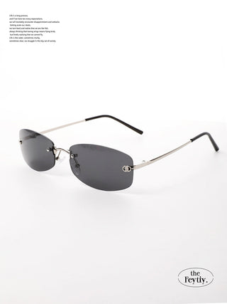rimless blue sunglasses