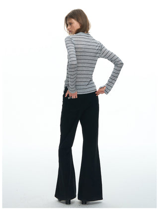 [NECY] Noir Sculptural Flare Pants (2color)