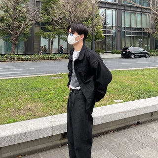Black denim jacket