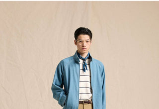 [CULTUM] Lyocell Denim Harrington Jacket