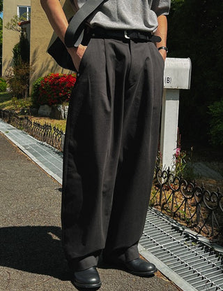 Voluminous Pintuck Cotton Pants (3 colors)