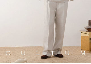 [CULTUM] Linen Blend Drawstring Pants
