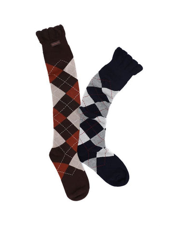 [Moromoro2] Argyle Lace Mid-calf Socks