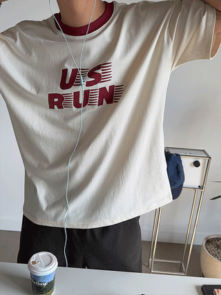 US RUN Ringer 1/2 T-shirt