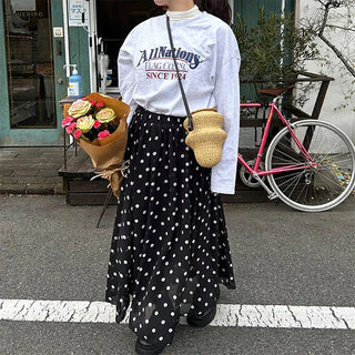 Polka dot long skirt