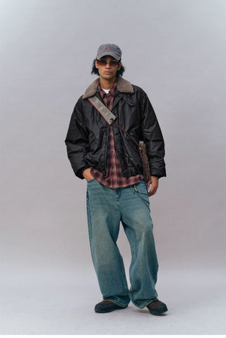 [Monterest] Detachable Fur Collar Deck Jacket