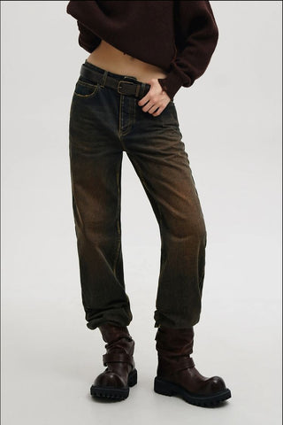 [MASONPRINCE] Overdyed Fitted Straight-Leg Jeans