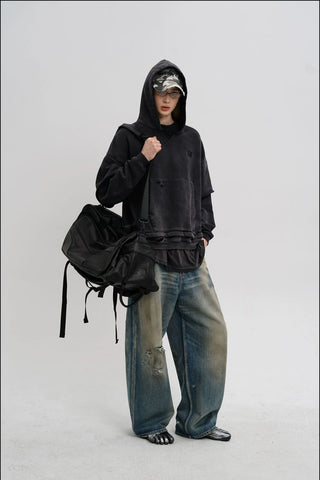 [MASONPRINCE] Distressed Wide Leg Jeans