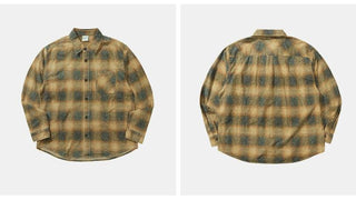 [Monterest] Washed Brushed Plaid Flannel Shirt