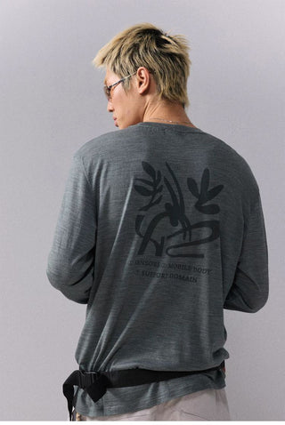 [Monterest] Merino Wool Blend Relaxed Long Sleeve Tee