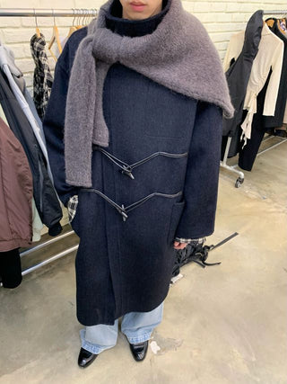 NEVERSEEZ Handmade Wool Blend Duffle Coat