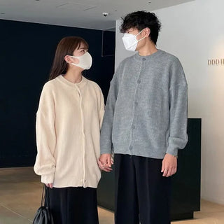 U-neck knit cardigan