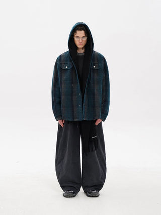 [MASONPRINCE] Plaid Hooded Padded Jacket