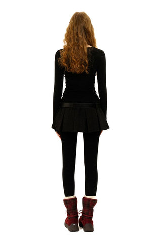 [Moromoro2] Lace Trim Slim Fit Long Sleeve Base  Tee