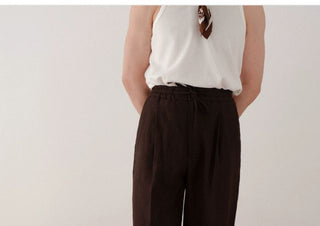 [CULTUM] Linen Drawstring Trousers