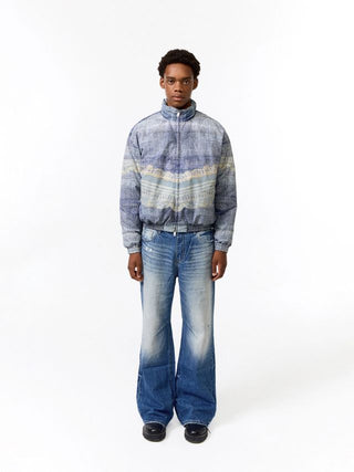 CONP Faux Lace Denim Quilted Jacket