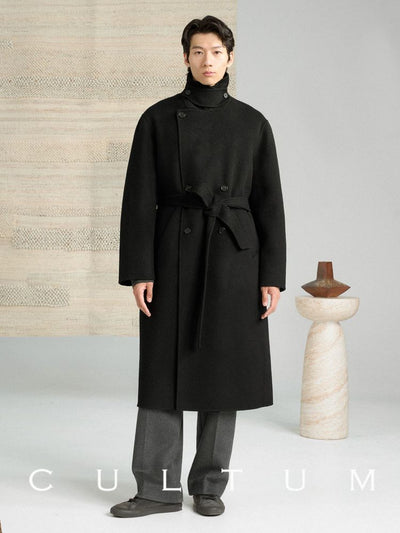 [CULTUM] Double-Breasted Wool Long Coat