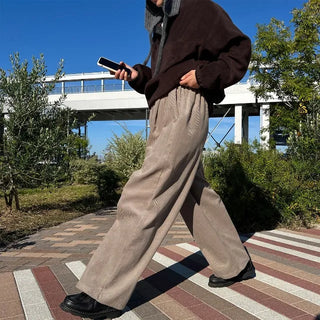 Corduroy Banded Wide Pants