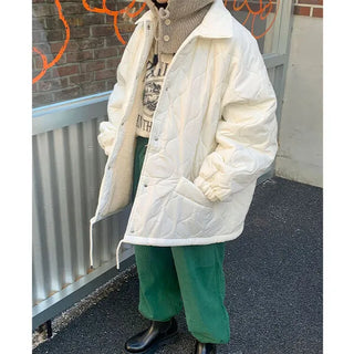 Oversized quilted down jacket