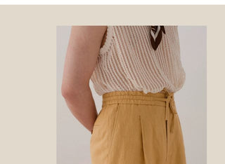 [CULTUM] Linen Drawstring Trousers