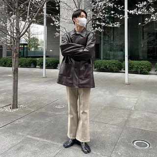 Single Half Leather Jacket