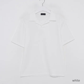 minimal open collar tee